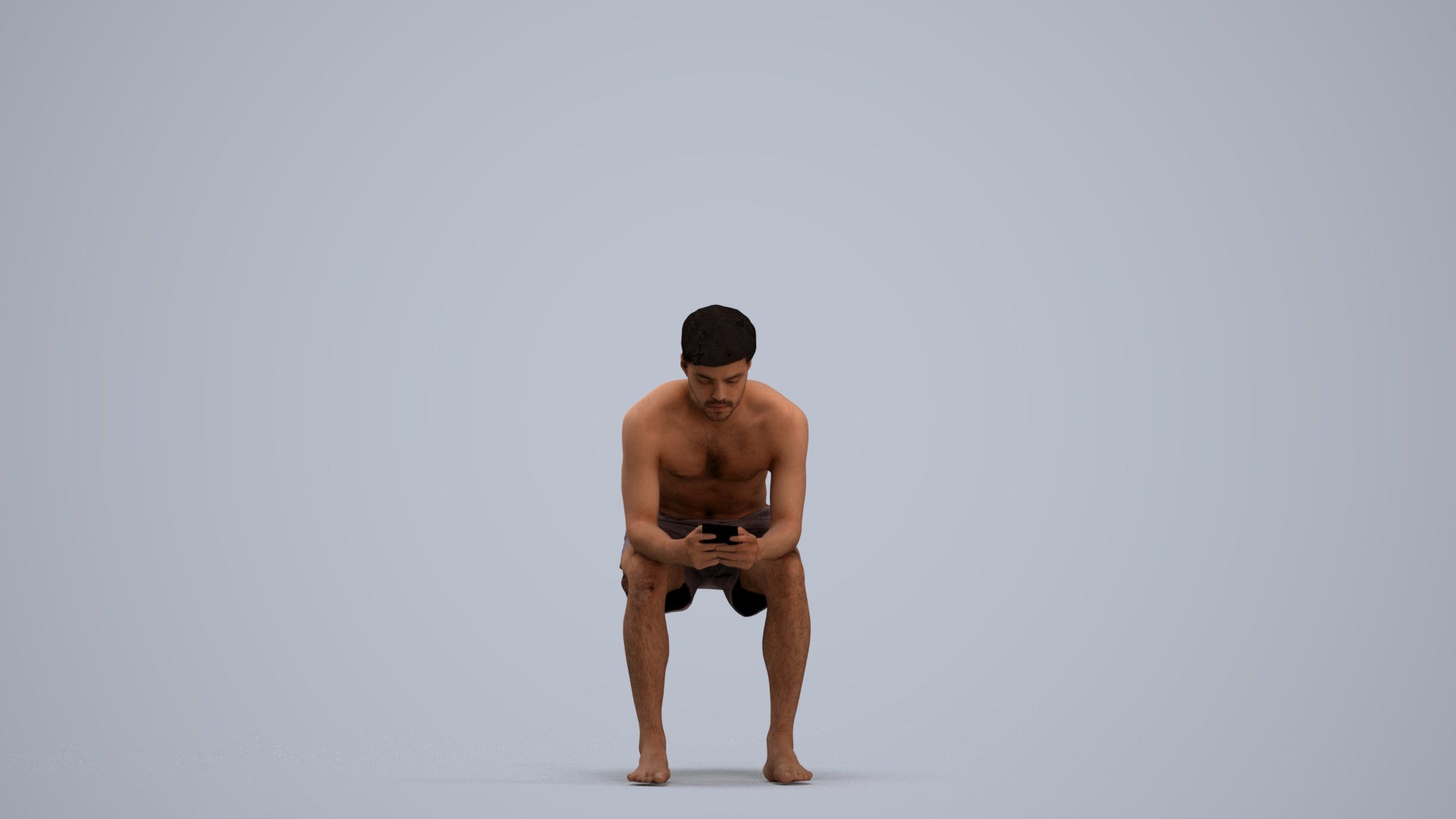 scanned 3D man pool, photogrammetry people for Enscape and V-Ray, standing pose render
