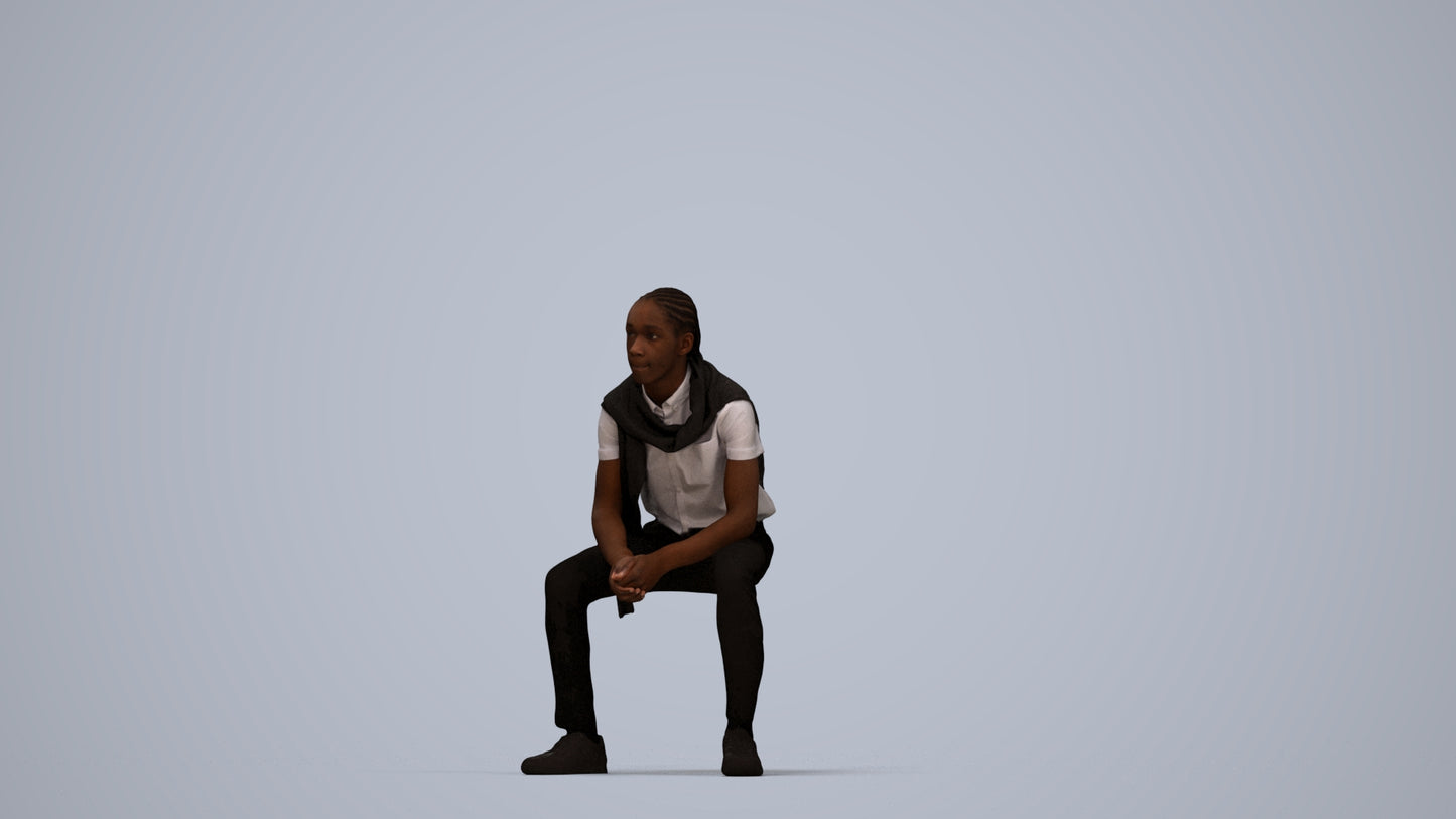 realistic 3D people boy kids, render-ready for V-Ray and Corona, FBX OBJ, top-down view render