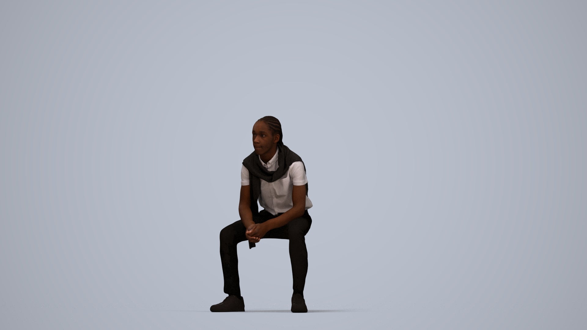 realistic 3D people boy kids, render-ready for V-Ray and Corona, FBX OBJ, top-down view render