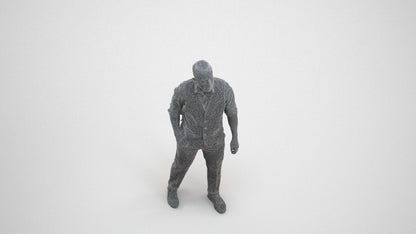 scanned 3D man business, photogrammetry people for Enscape and V-Ray, wireframe three-quarter view