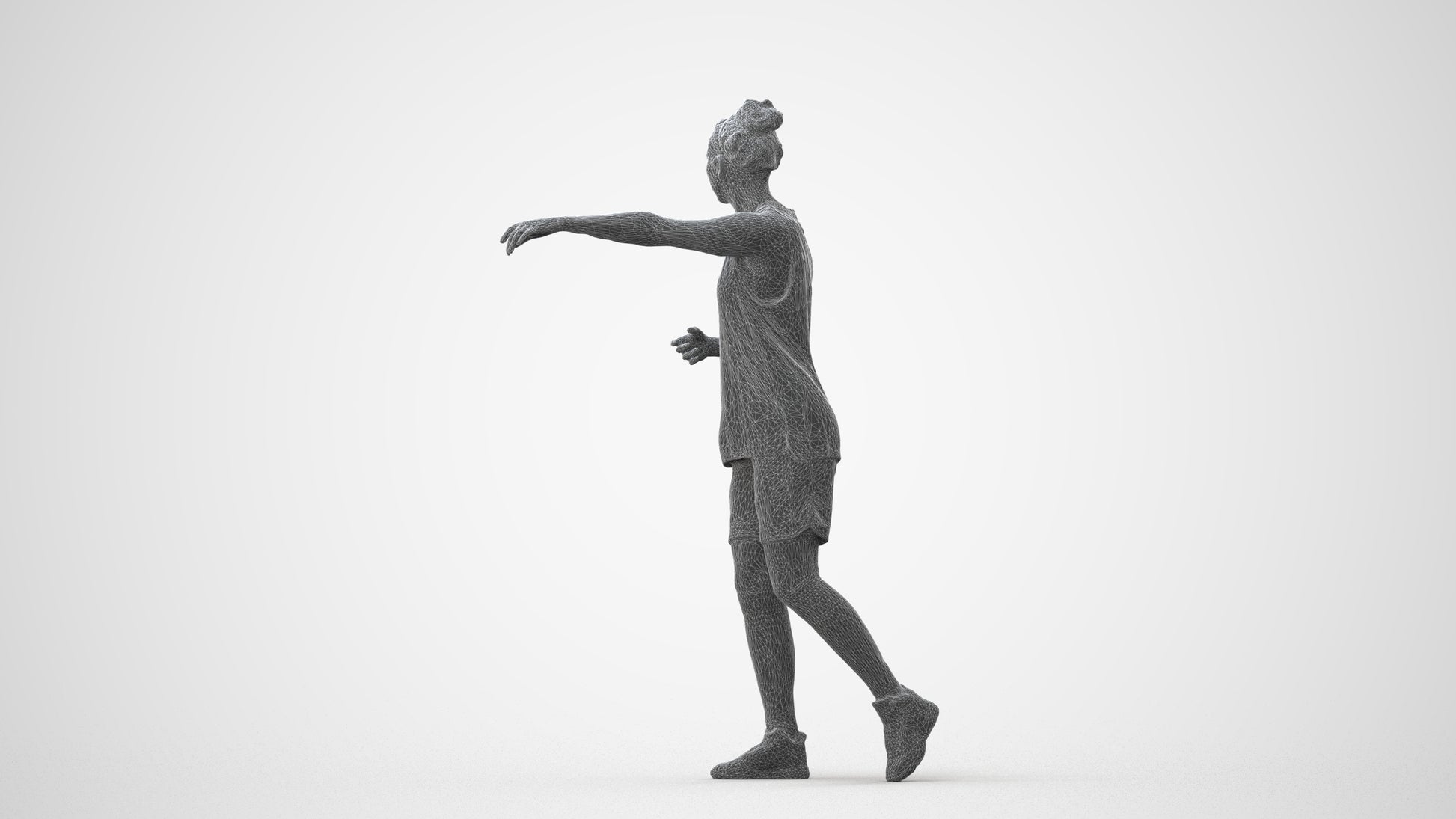 3D people model woman sport, scanned human for 3ds Max rendering, square thumbnail