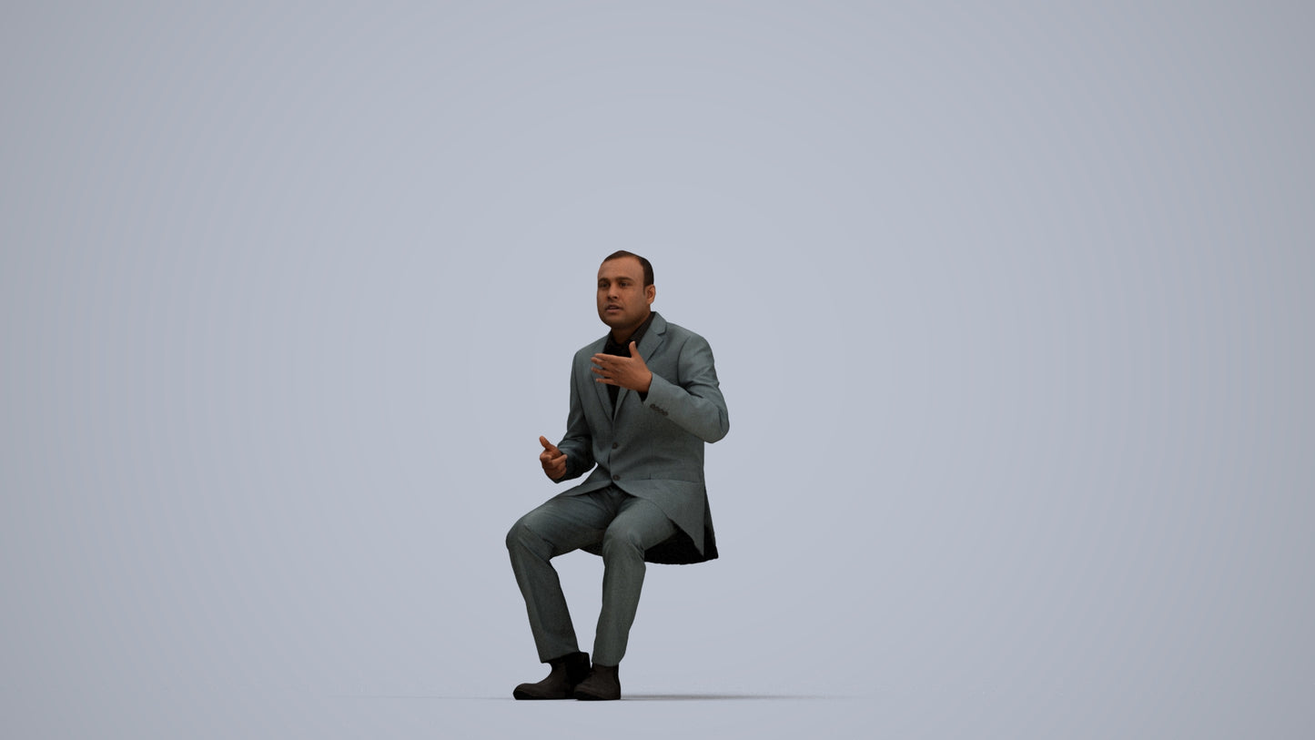 realistic 3D people man business, render-ready for V-Ray and Corona, FBX OBJ, top-down view render