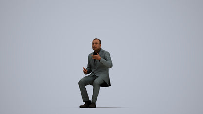 realistic 3D people man business, render-ready for V-Ray and Corona, FBX OBJ, top-down view render
