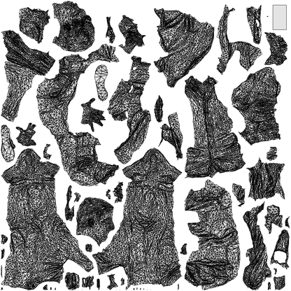 realistic 3D people man casual walking, render-ready for V-Ray and Corona, FBX OBJ, wireframe top-down view