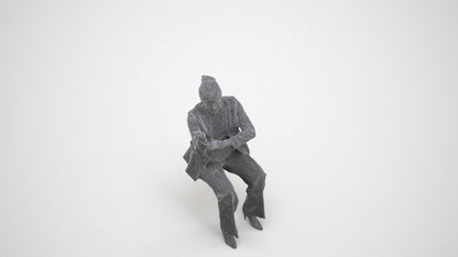 3D people model woman business, scanned human for 3ds Max rendering, wireframe three-quarter view