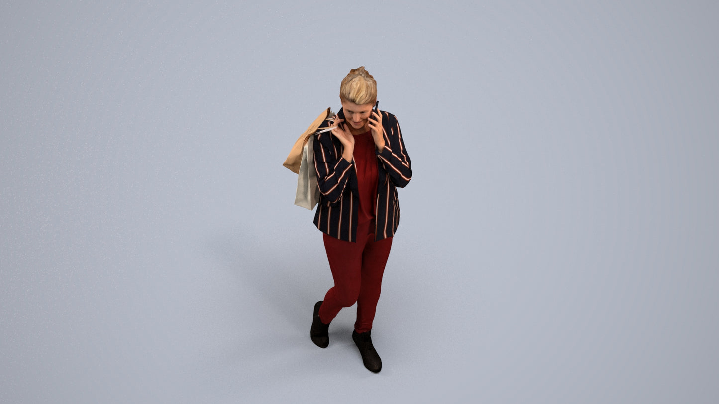 photogrammetry 3D woman business formalaffairs, realistic human model archviz FBX, back view render