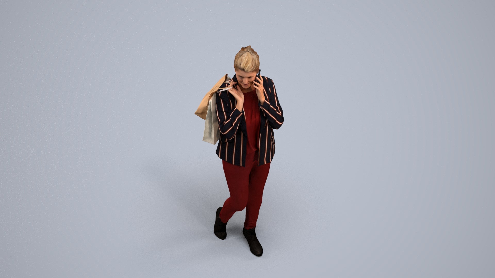 photogrammetry 3D woman business formalaffairs, realistic human model archviz FBX, back view render