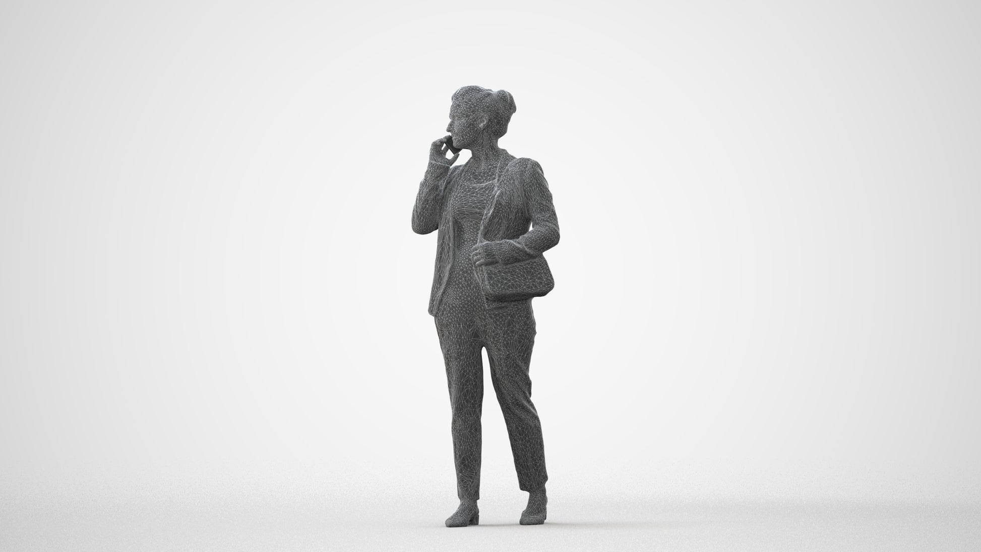 3D people model woman casual walking, scanned human for 3ds Max rendering, square thumbnail