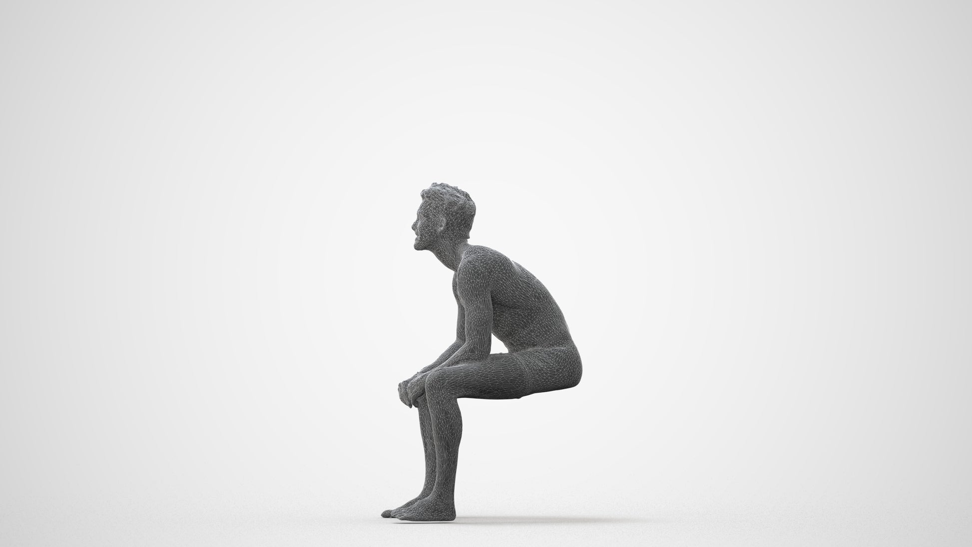 photogrammetry 3D man pool, realistic human model archviz FBX, square thumbnail