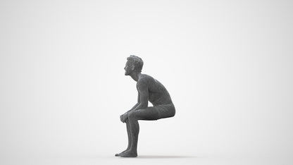photogrammetry 3D man pool, realistic human model archviz FBX, square thumbnail