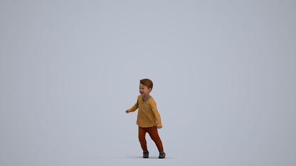 photogrammetry 3D boy casual kids, realistic human model archviz FBX, standing pose render