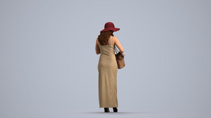 photogrammetry 3D woman casual standing, realistic human model archviz FBX, front view render