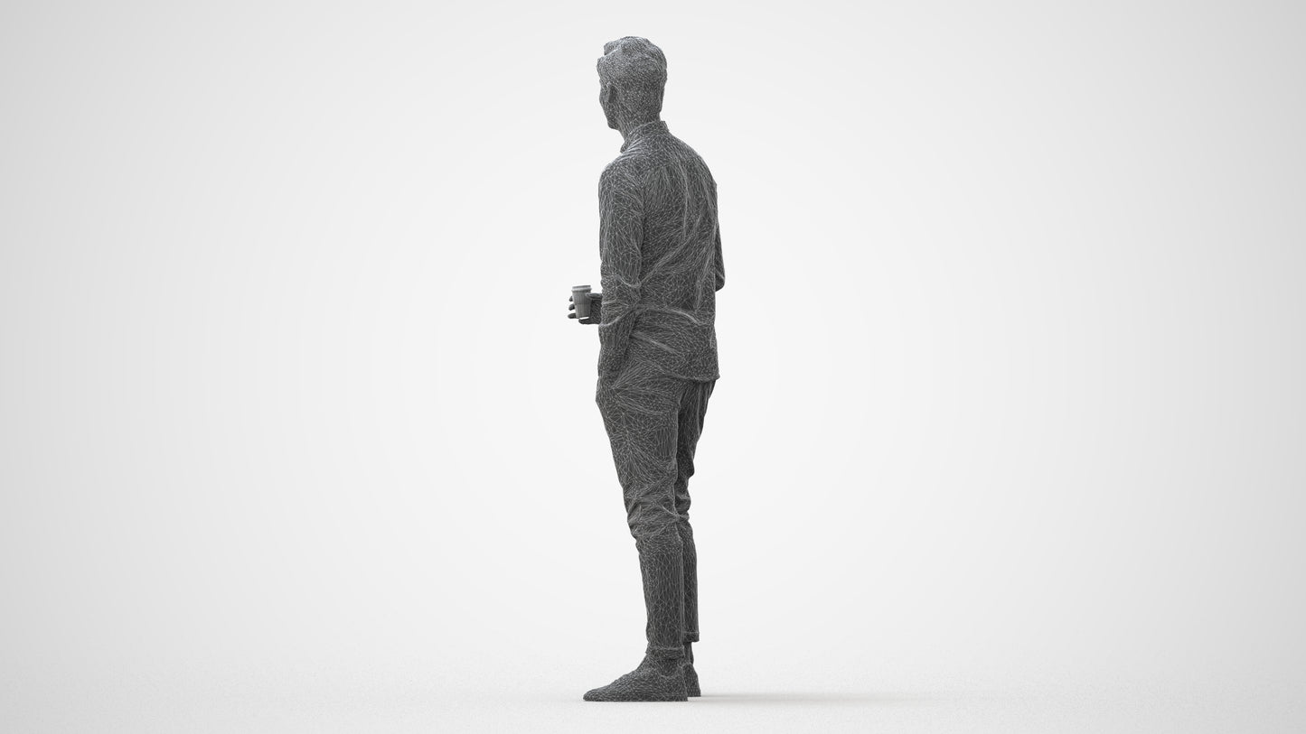 realistic 3D people man casual standing, render-ready for V-Ray and Corona, FBX OBJ, square thumbnail