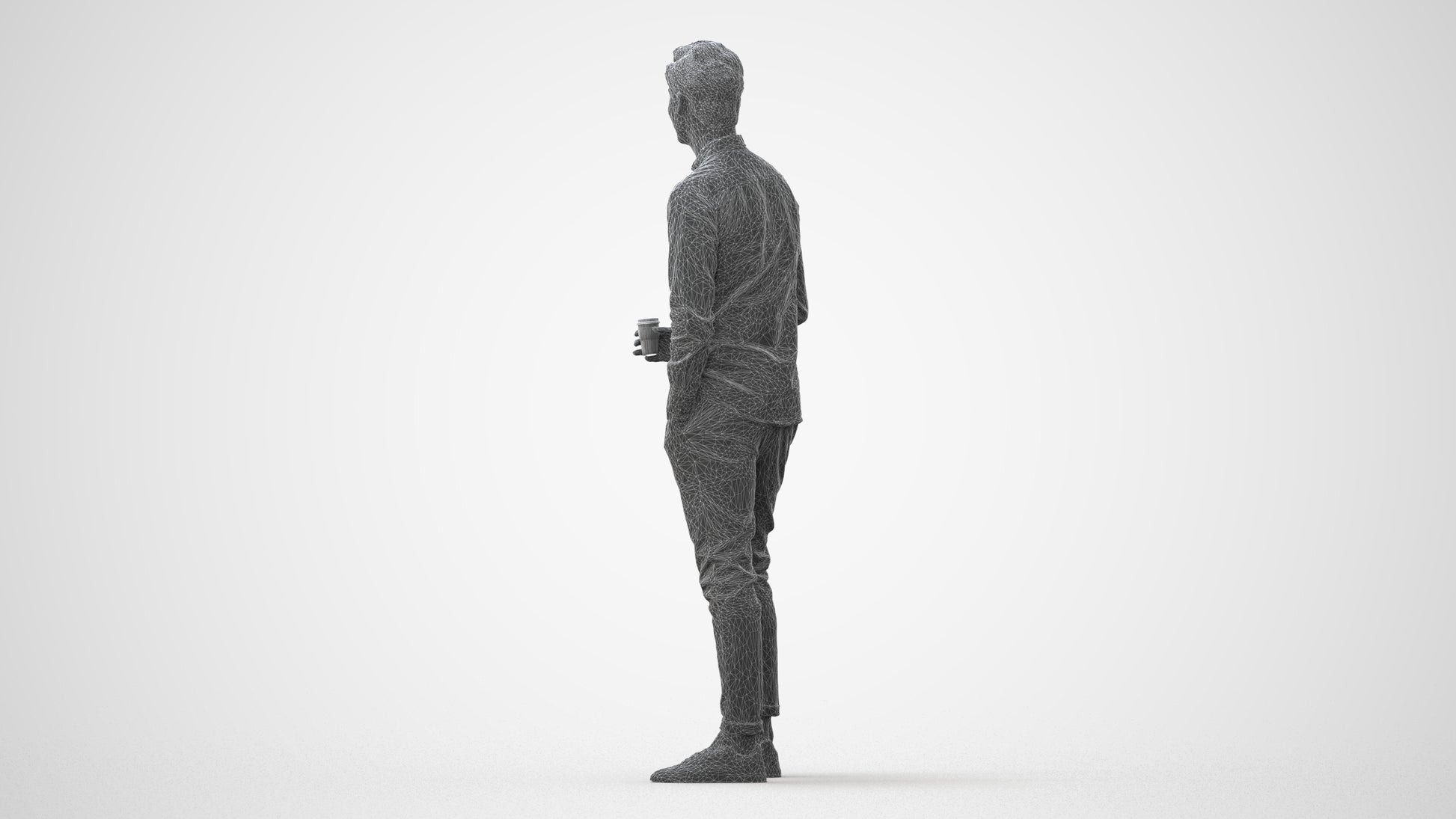 realistic 3D people man casual standing, render-ready for V-Ray and Corona, FBX OBJ, square thumbnail