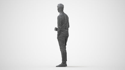 realistic 3D people man casual standing, render-ready for V-Ray and Corona, FBX OBJ, square thumbnail