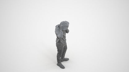 realistic 3D people man casual standing, render-ready for V-Ray and Corona, FBX OBJ, wireframe three-quarter view