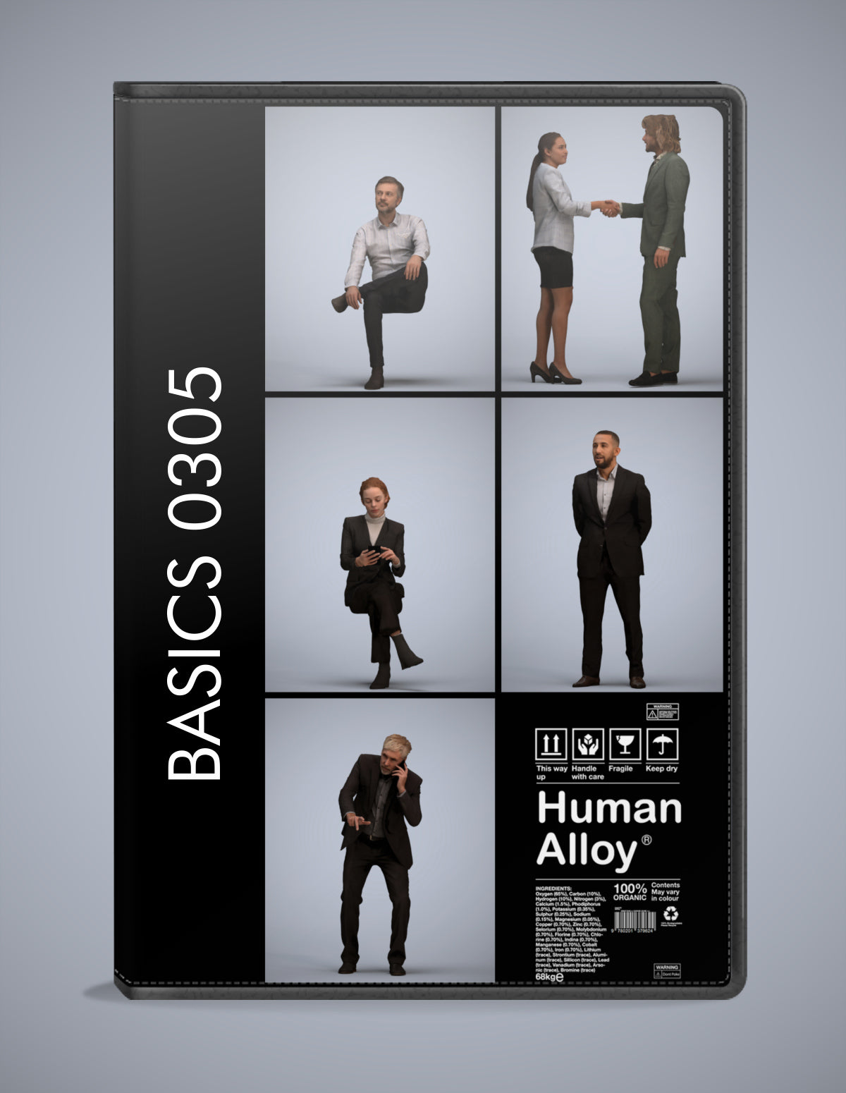 scanned 3D people business collection, 5 photogrammetry models for Enscape and V-Ray