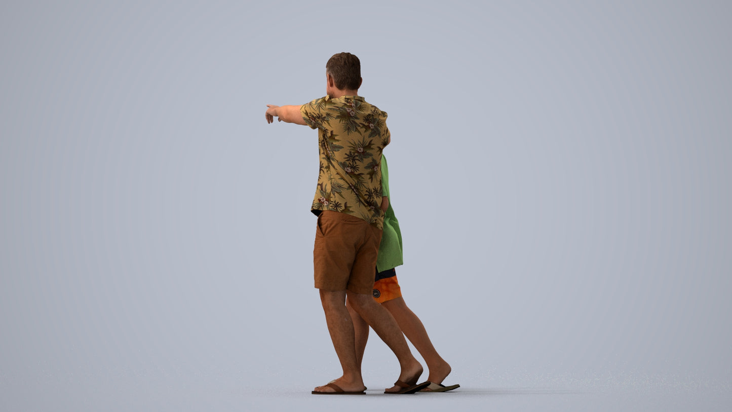 photogrammetry 3D boy kids, realistic human model archviz FBX, three-quarter view render