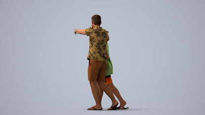 photogrammetry 3D boy kids, realistic human model archviz FBX, three-quarter view render