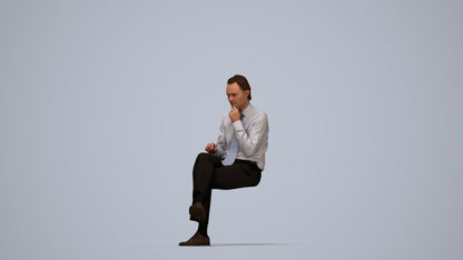 realistic 3D people man business, render-ready for V-Ray and Corona, FBX OBJ, top-down view render