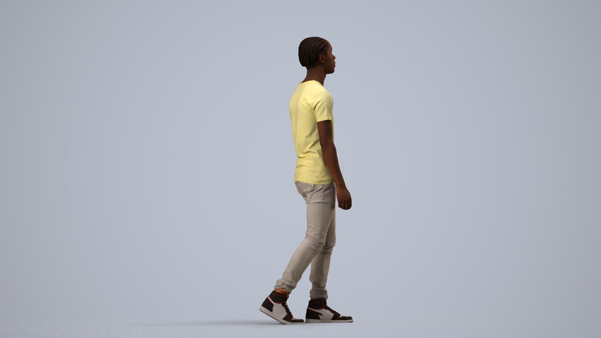 realistic 3D people boy casual kids, render-ready for V-Ray and Corona, FBX OBJ, side view render