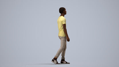 realistic 3D people boy casual kids, render-ready for V-Ray and Corona, FBX OBJ, side view render