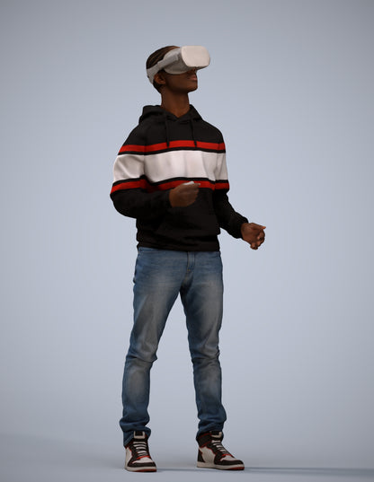 realistic 3D human boy casual kids, archviz people FBX OBJ for Blender