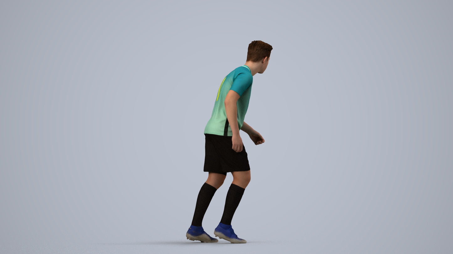 realistic 3D boy sport, scanned archviz people for Blender and 3ds Max, side view render