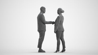 realistic 3D woman business, scanned archviz people for Blender and 3ds Max, wireframe front view