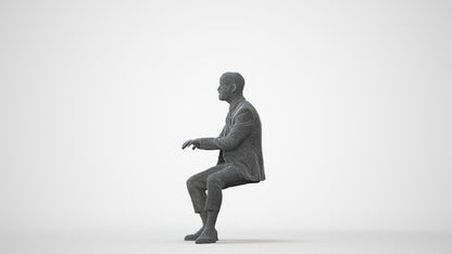 3D human model man business, photogrammetry scanned person for archviz, square thumbnail