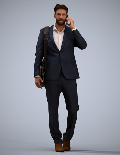 3D scanned man business, photorealistic archviz people for Enscape and SketchUp