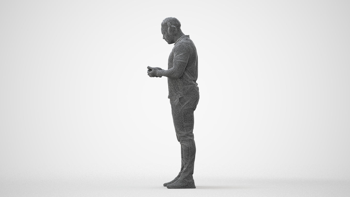 3D people model man casual standing, scanned human for 3ds Max rendering, square thumbnail