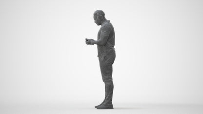 3D people model man casual standing, scanned human for 3ds Max rendering, square thumbnail