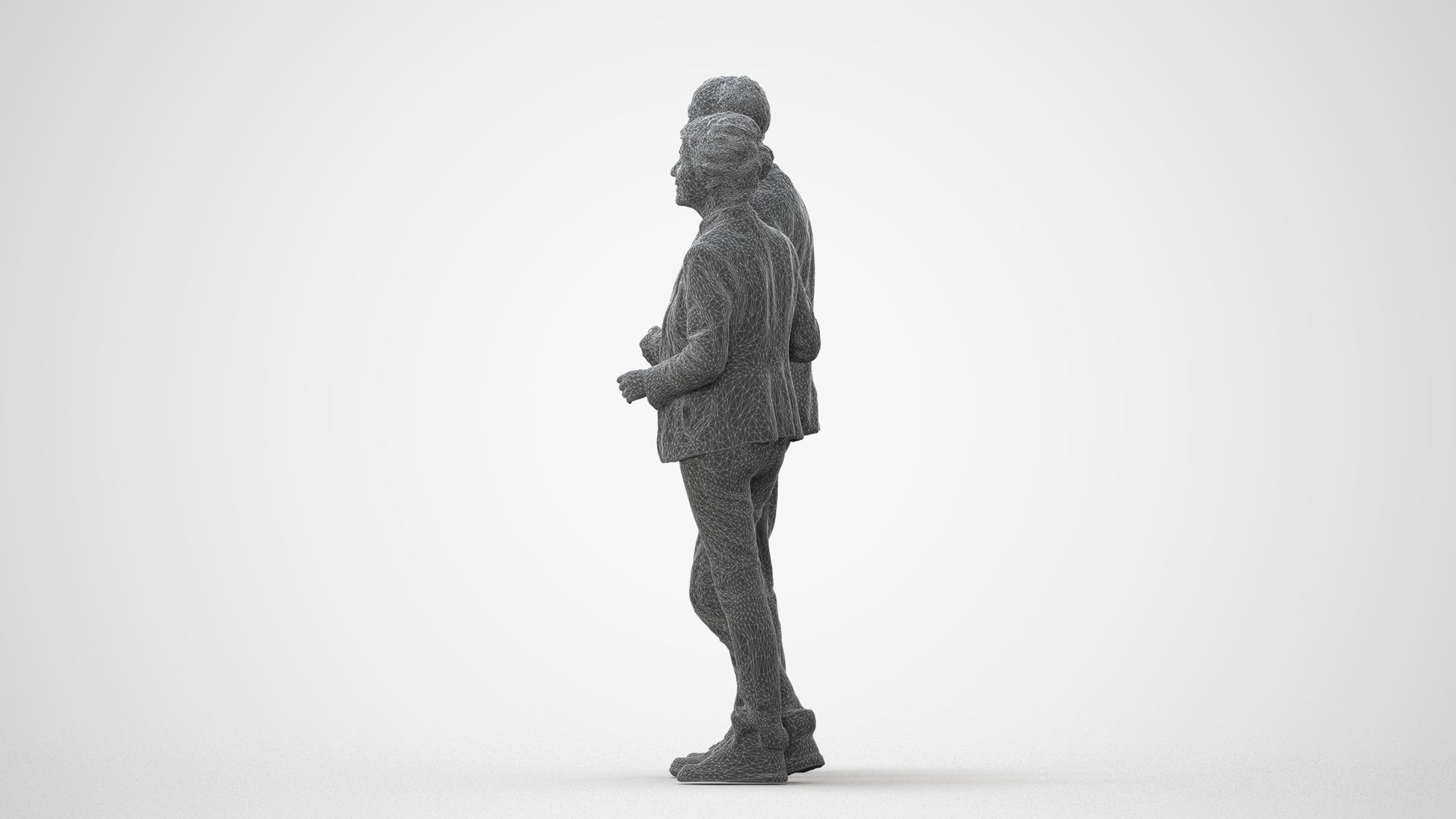 3D people model senior woman business couple, scanned human for 3ds Max rendering, square thumbnail