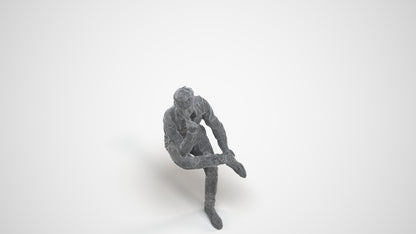 realistic 3D man business, scanned archviz people for Blender and 3ds Max, wireframe three-quarter view