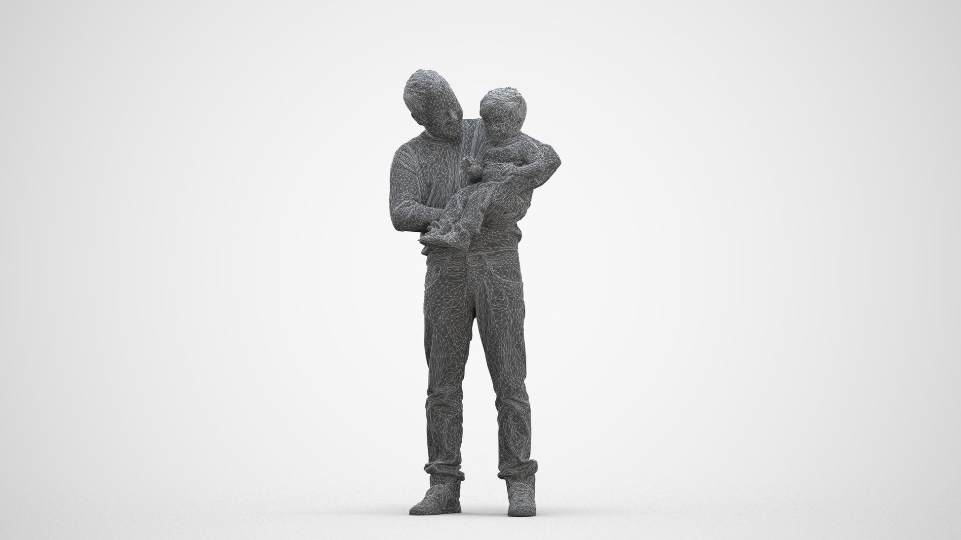 photogrammetry 3D boy casual kids, realistic human model archviz FBX, three-quarter front view render