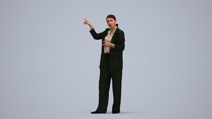 3D scanned woman business, photorealistic archviz people for Enscape and SketchUp, standing pose render