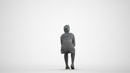 photogrammetry 3D girl casual kids, realistic human model archviz FBX, wireframe front view