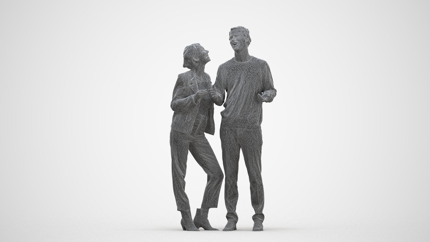 scanned 3D senior woman business shopping, photogrammetry people for Enscape and V-Ray, three-quarter front view render