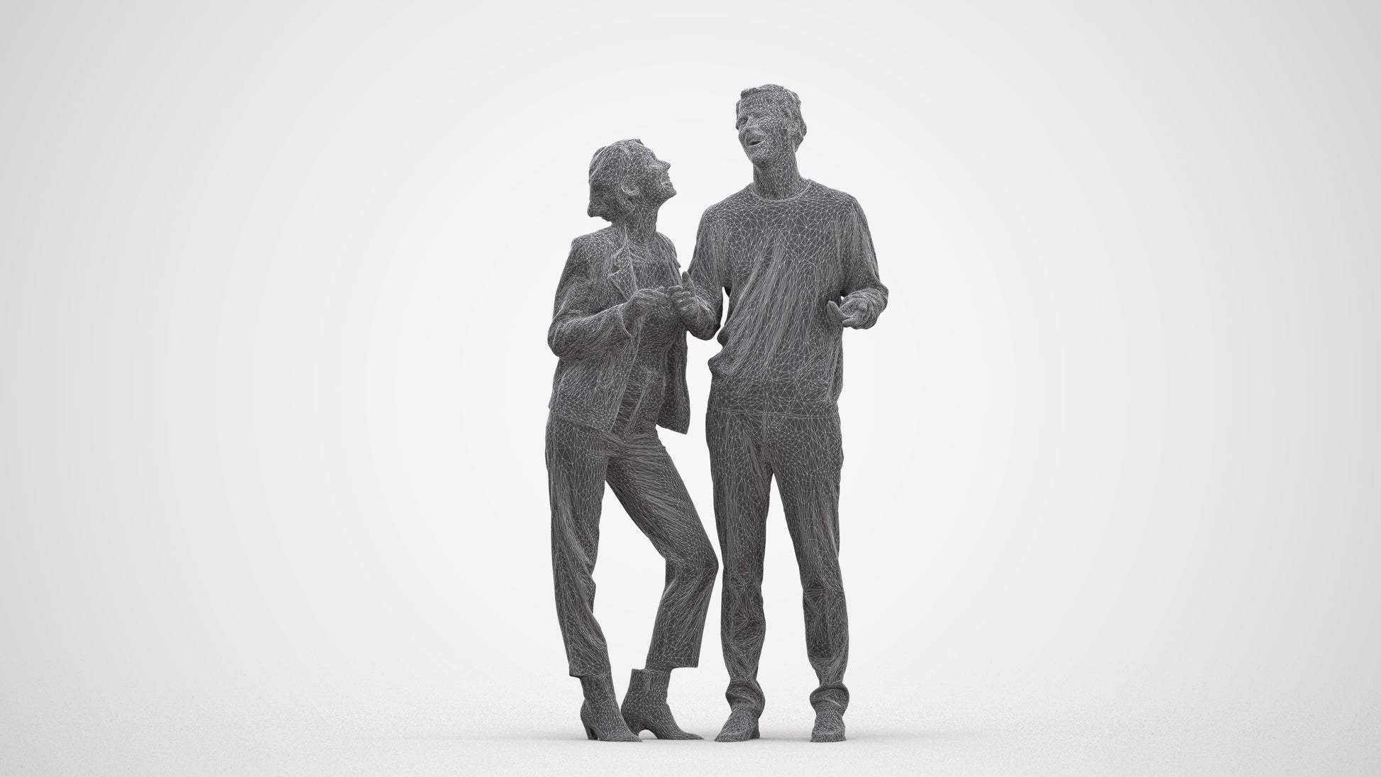 scanned 3D senior woman business shopping, photogrammetry people for Enscape and V-Ray, three-quarter front view render