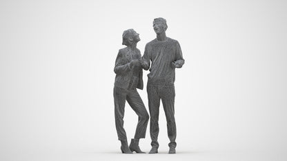 scanned 3D senior woman business shopping, photogrammetry people for Enscape and V-Ray, three-quarter front view render