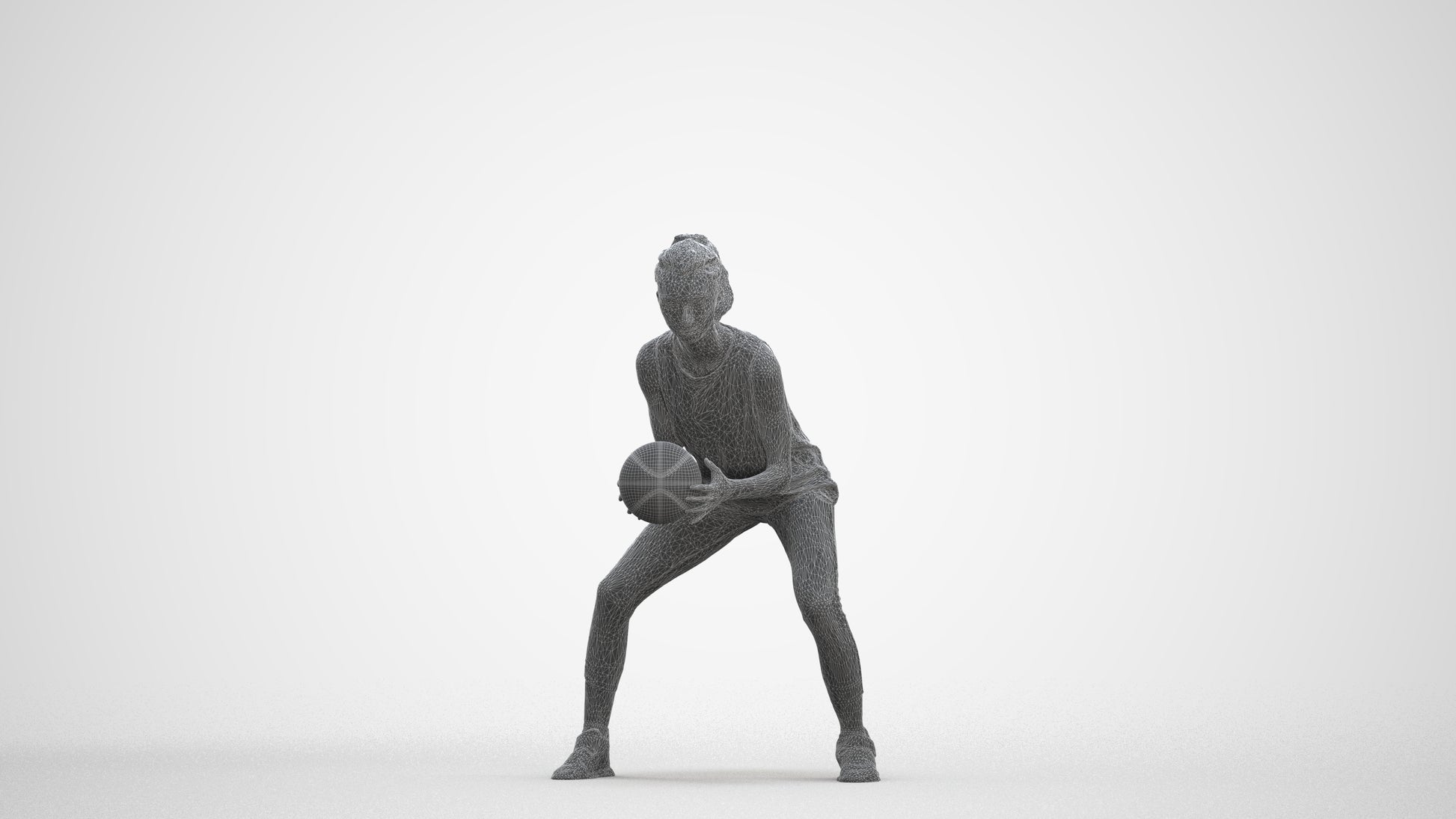 realistic 3D people woman sport, render-ready for V-Ray and Corona, FBX OBJ, three-quarter front view render