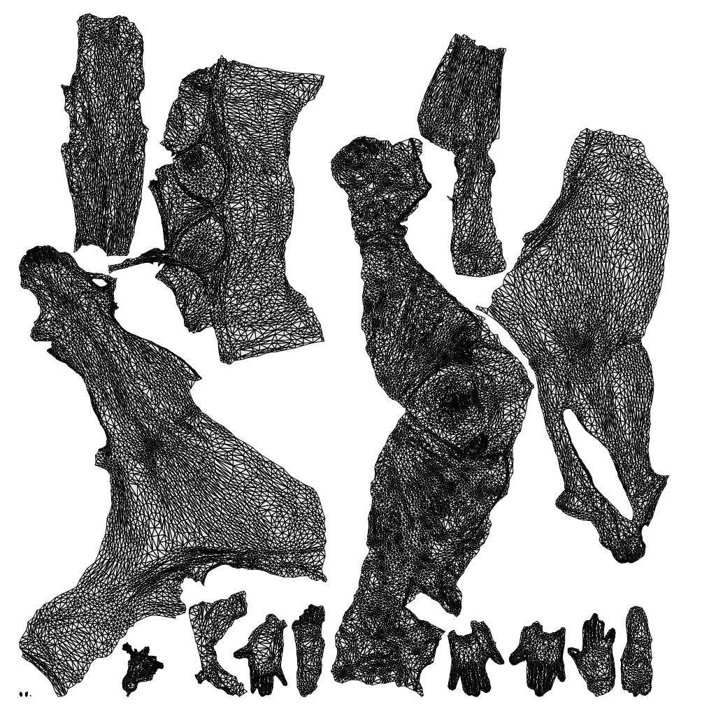 photogrammetry 3D woman mix, realistic human model archviz FBX, wireframe top-down view