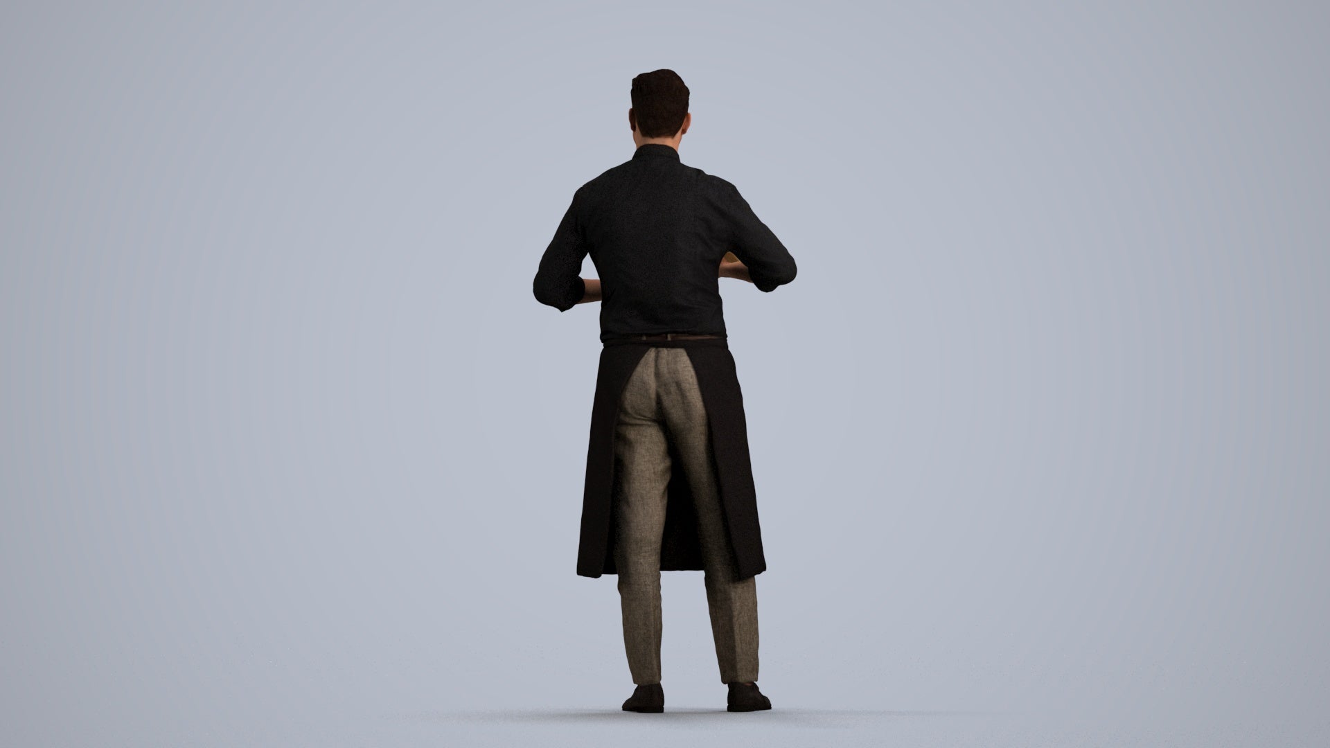 photogrammetry 3D man standing, realistic human model archviz FBX, front view render