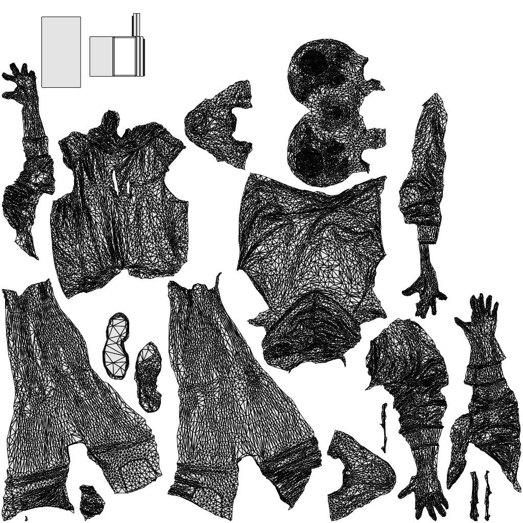 3D people model woman casual standing, scanned human for 3ds Max rendering, wireframe top-down view