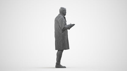 realistic 3D people man medical, render-ready for V-Ray and Corona, FBX OBJ, wireframe side view