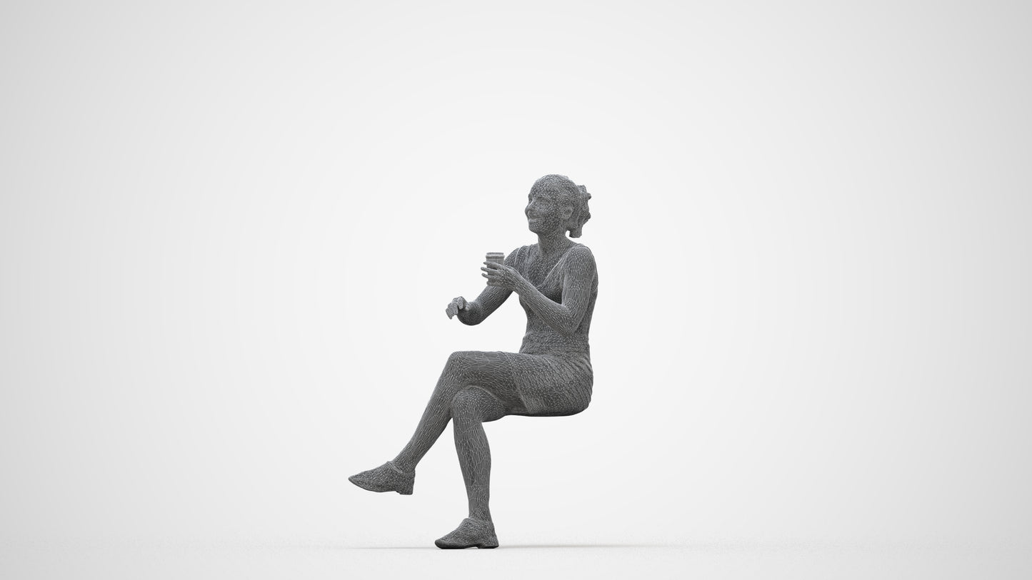 3D people model girl casual kids, scanned human for 3ds Max rendering, wireframe back view