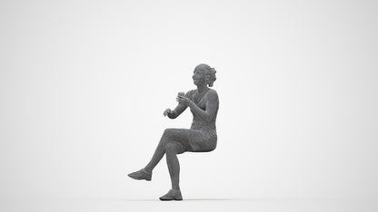 3D people model girl casual kids, scanned human for 3ds Max rendering, wireframe back view
