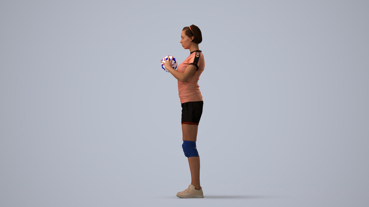 realistic 3D people woman sport, render-ready for V-Ray and Corona, FBX OBJ, three-quarter view render