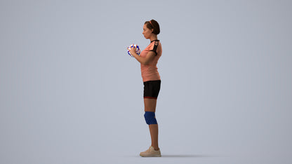 realistic 3D people woman sport, render-ready for V-Ray and Corona, FBX OBJ, three-quarter view render